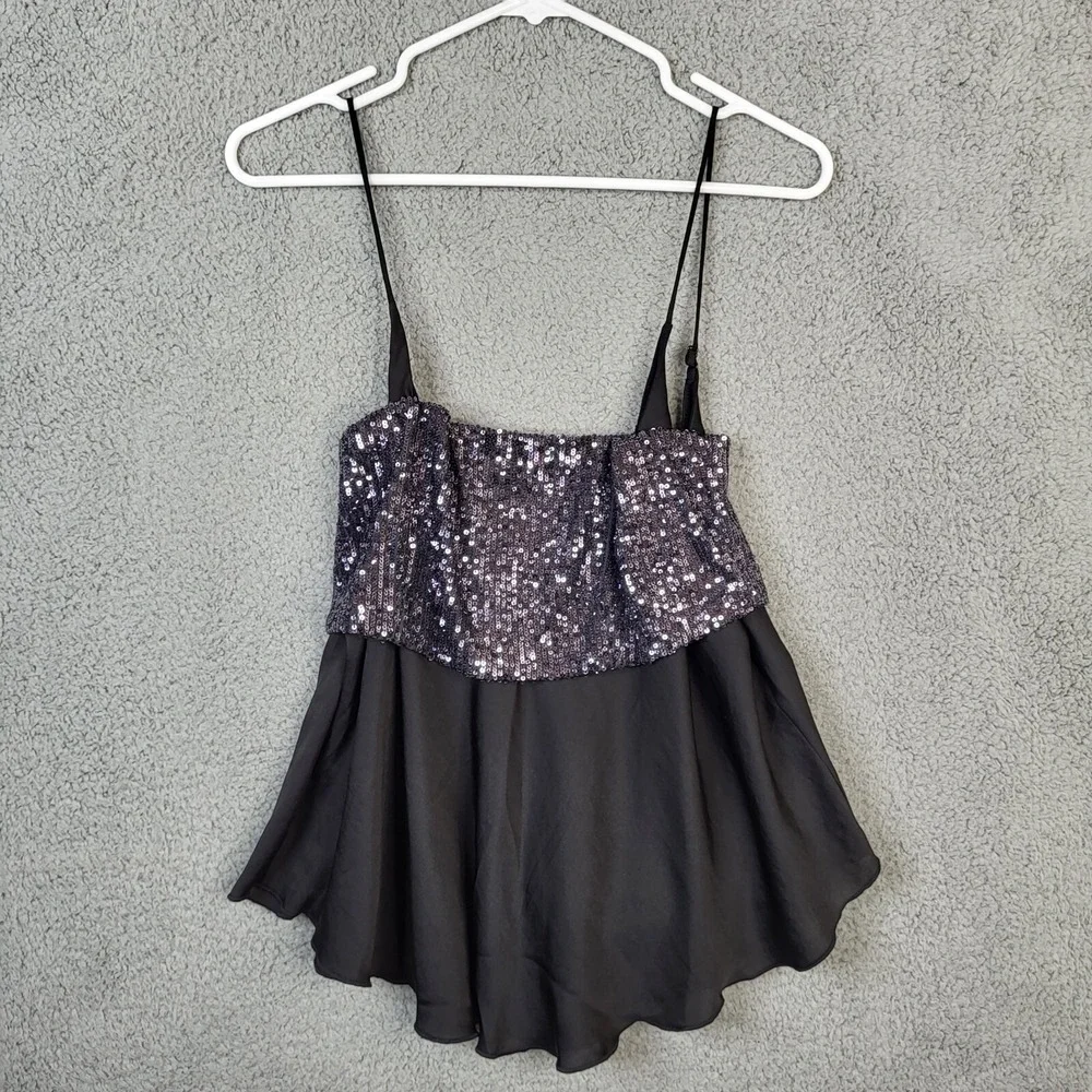 NEW Free people Intimately Turn it on Size L Women's Sequin Tank top